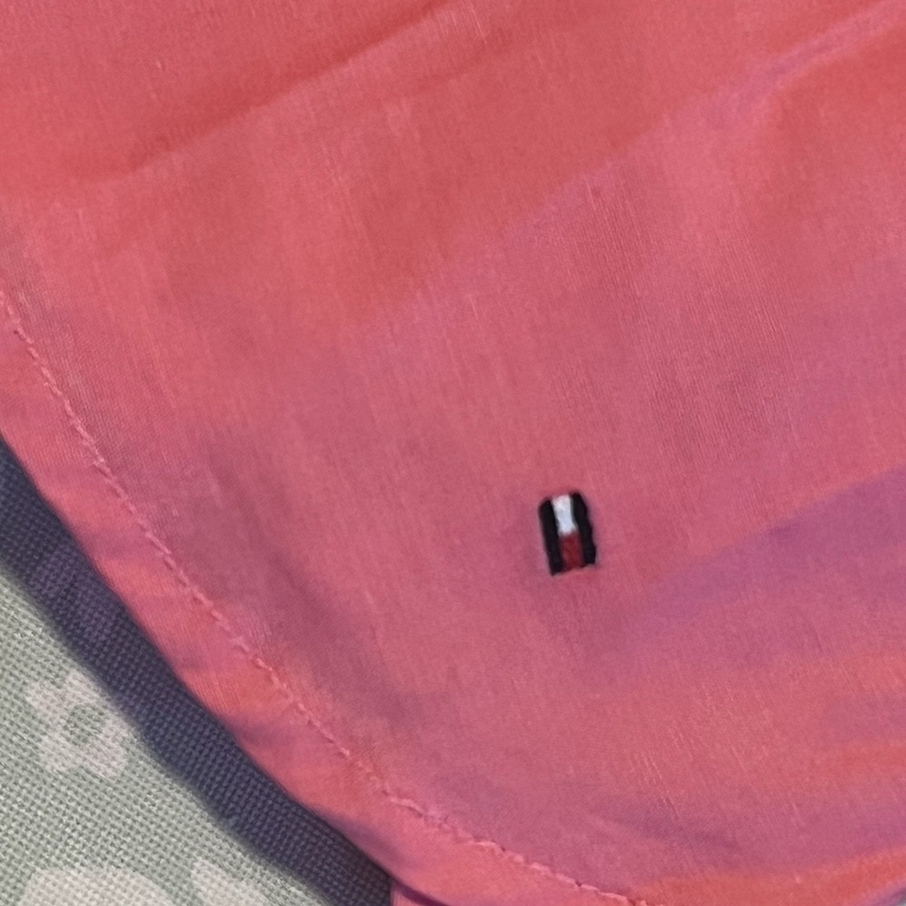 Tommy Hilfiger 2X Pink 1/2 Zip Roll‎ Tab Sleeve Cotton Popover Shirt NWT $79 - Picture 3 of 7